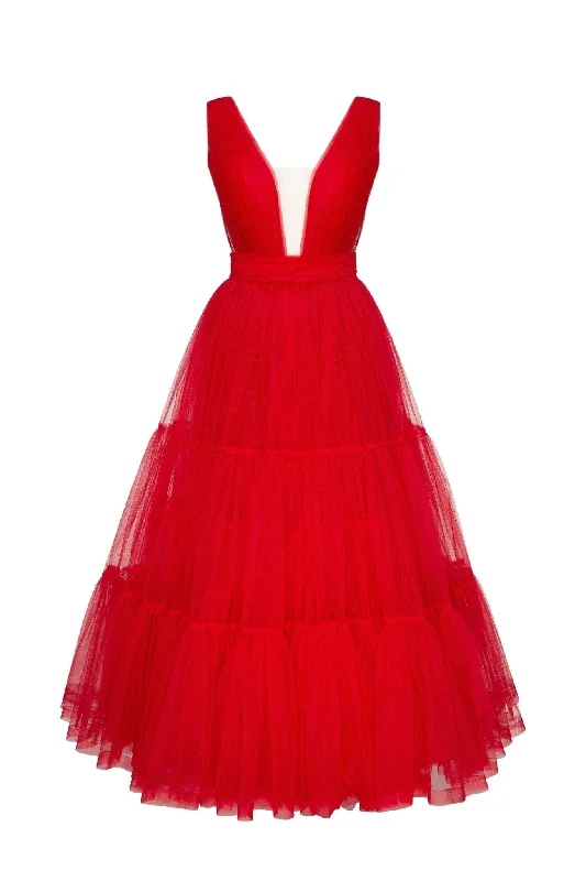Midi dresses with button - down skirts for a unique and functional design Red Tender midi plunging neckline cut out dress Midi dresses with button - down skirts for a unique and functional design Red Tender midi plunging neckline cut out dress