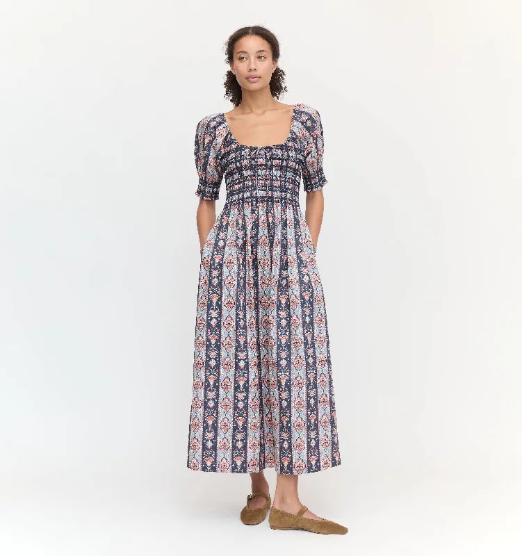 Mini dresses with tiered skirts for added volume The Madeline Nap Dress - Navy Emma Stripe Mini dresses with tiered skirts for added volume The Madeline Nap Dress - Navy Emma Stripe