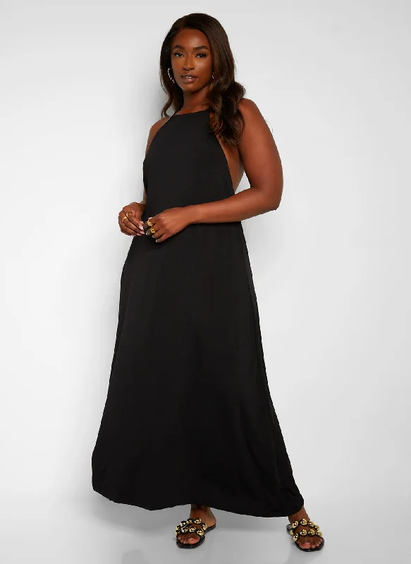 Mini dresses with tassel accents for a fun touch Sabina Halter Neck Maxi A Line Dress Mini dresses with tassel accents for a fun touch Sabina Halter Neck Maxi A Line Dress