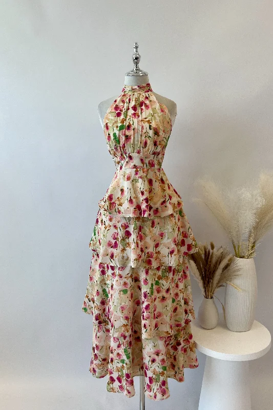 Midi dresses with cold - shoulder cutouts for a trendy style Harlow Floral Midi Dress Midi dresses with cold - shoulder cutouts for a trendy style Harlow Floral Midi Dress