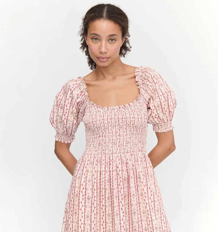 Mini dresses with off - the - shoulder styles The Louisa Nap Dress - Pink Emma Stripe Mini dresses with off - the - shoulder styles The Louisa Nap Dress - Pink Emma Stripe