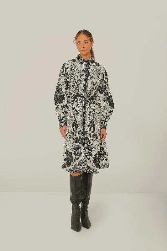 Midi dresses with embroidered accents for a unique and detailed design Off-White Flower Leopards Collared Midi Dress Midi dresses with embroidered accents for a unique and detailed design Off-White Flower Leopards Collared Midi Dress