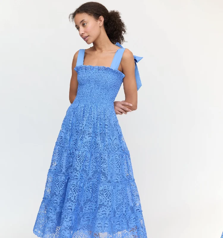 Mini dresses with button - down fronts The Ribbon Ellie Nap Dress - Sky Blue Lace