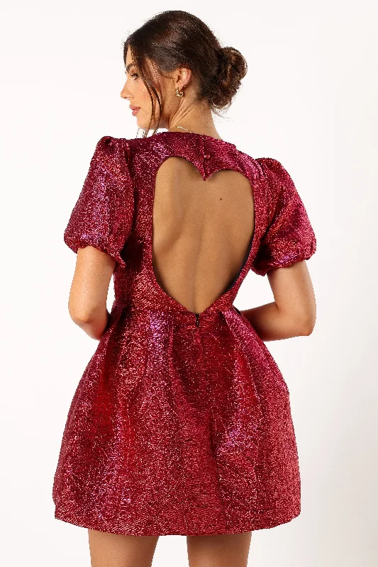 Satin mini dresses for a luxurious feel Jadore Mini Dress - Red Magenta