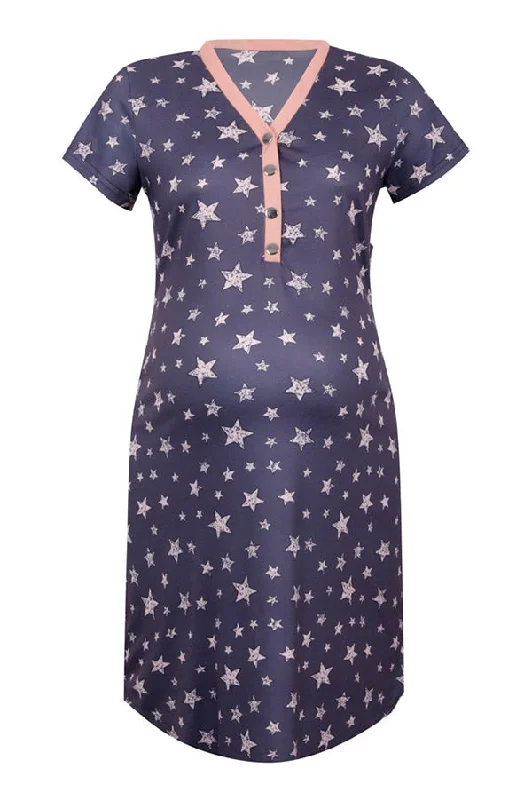 Mini dresses with side slits for a sexy appeal Fashion Star Pattern Nursing Skirt Maternity Dress Mini dresses with side slits for a sexy appeal Fashion Star Pattern Nursing Skirt Maternity Dress