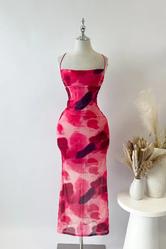 Midi dresses with sheer panels for a touch of allure Rome Floral Midi Dress