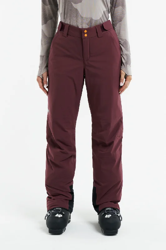 Plus Size Women's Elastic - Waist Culottes in Earth TonesChica Insulated Pant-Dark cherry