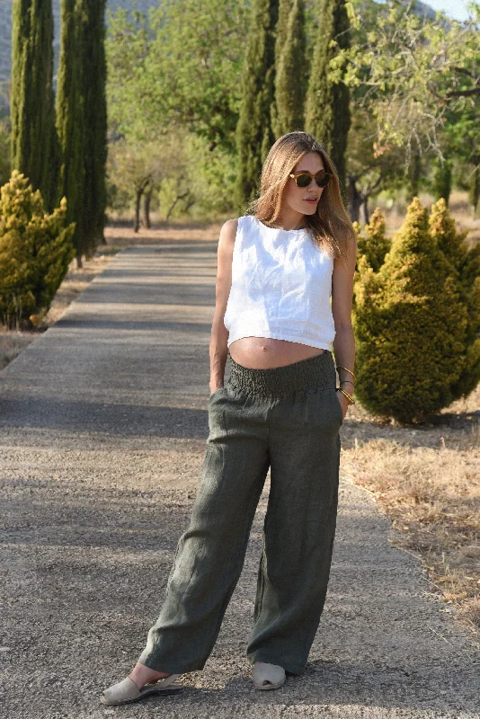 Wide - Leg Women's Chiffon Palazzo Pants for a Flowy AppealThe Rio Pants // Fern