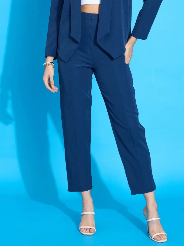 Women's Straight - Leg Linen Pants for a Breezy Summer LookWomen Royal Blue Front Darted Balloon Fit Pants Women's Straight - Leg Linen Pants for a Breezy Summer LookWomen Royal Blue Front Darted Balloon Fit Pants