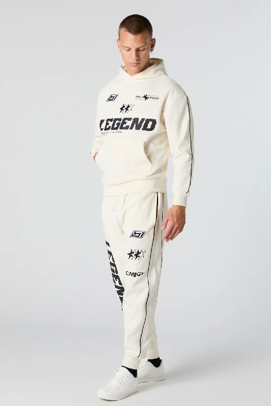 Women's tie - front hoodie in a lightweight fabric for summer layeringRacing Legend Embroidered Graphic Fleece Jogger