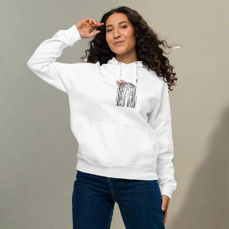 Women's cropped sweatshirt with a slogan graphic for a fun and expressive lookAbstract Lines Graphic Women Eco Raglan Hoodie
