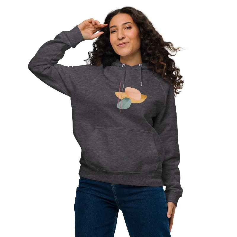 Women's cropped sweatshirt with a slogan graphic for a fun and expressive lookAbstract Stone Graphic Women Eco Raglan Hoodie