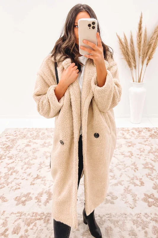 Women's military - style jackets with epaulets for a tough and fashionable appearanceAnnastacia Coat Beige Women's military - style jackets with epaulets for a tough and fashionable appearanceAnnastacia Coat Beige