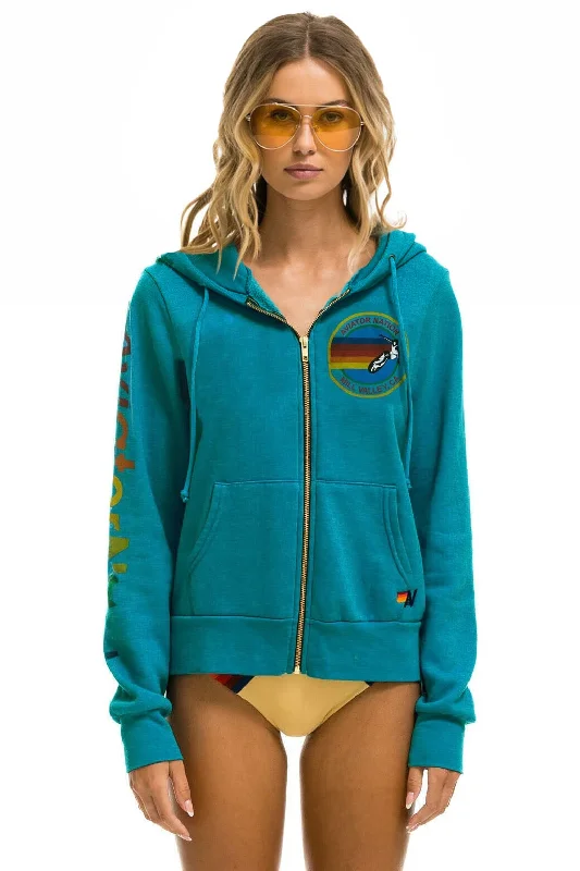 Women's fleece - lined hoodie with thumbholes for warmth in winterAVIATOR NATION MILL VALLEY HOODIE - TEAL