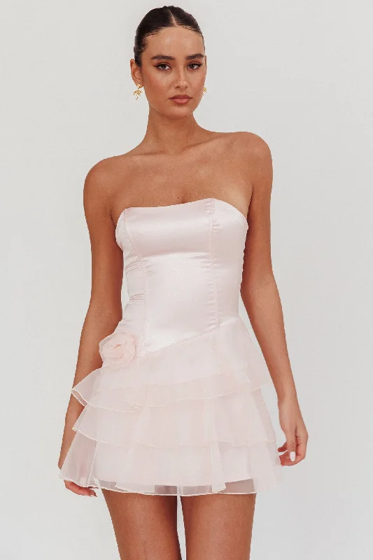 Little Black Women Dress with Sequins for a Glamorous Night OutBless Strapless Organza Ruffle Mini Dress Blush Little Black Women Dress with Sequins for a Glamorous Night OutBless Strapless Organza Ruffle Mini Dress Blush