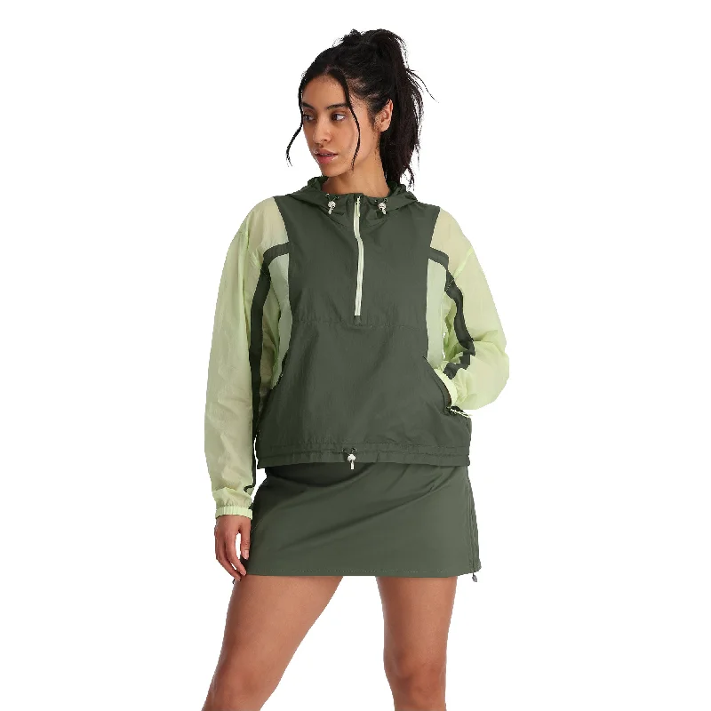 Women's faux fur - trimmed denim jackets for a trendy and cozy styleWomens Boulder Lite Anorak - Thyme Green Women's faux fur - trimmed denim jackets for a trendy and cozy styleWomens Boulder Lite Anorak - Thyme Green