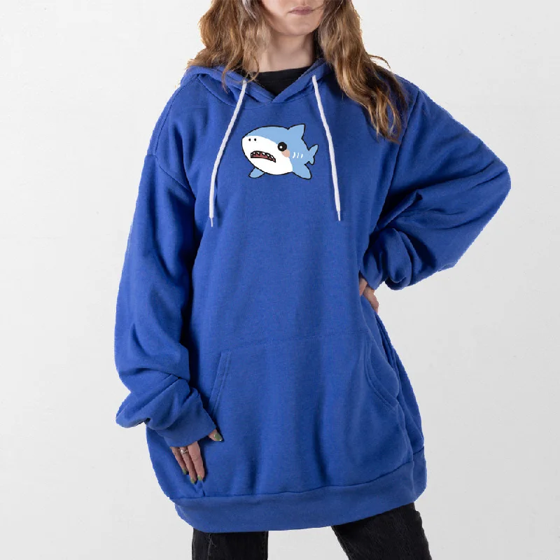 Women's crew - neck sweatshirt in a heather gray shade for a classic and versatile optionCute Shark Giant Hoodie Women's crew - neck sweatshirt in a heather gray shade for a classic and versatile optionCute Shark Giant Hoodie