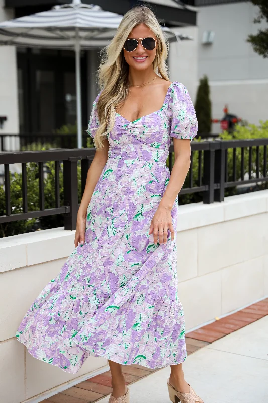 Mini Women Dress with a Short Hem for a Young and Trendy StyleCutest Sight Lilac Floral Maxi Dress Mini Women Dress with a Short Hem for a Young and Trendy StyleCutest Sight Lilac Floral Maxi Dress