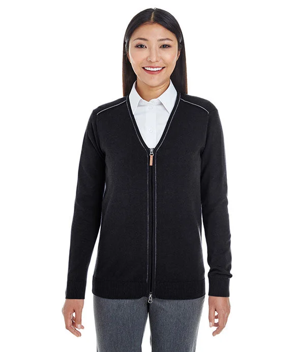 Women's oversized cropped hoodie with drawstrings for a trendy lookDG478W - Devon & Jones Ladies Manchester Fully-Fashioned Full-Zip Cardigan Sweater Women's oversized cropped hoodie with drawstrings for a trendy lookDG478W - Devon & Jones Ladies Manchester Fully-Fashioned Full-Zip Cardigan Sweater