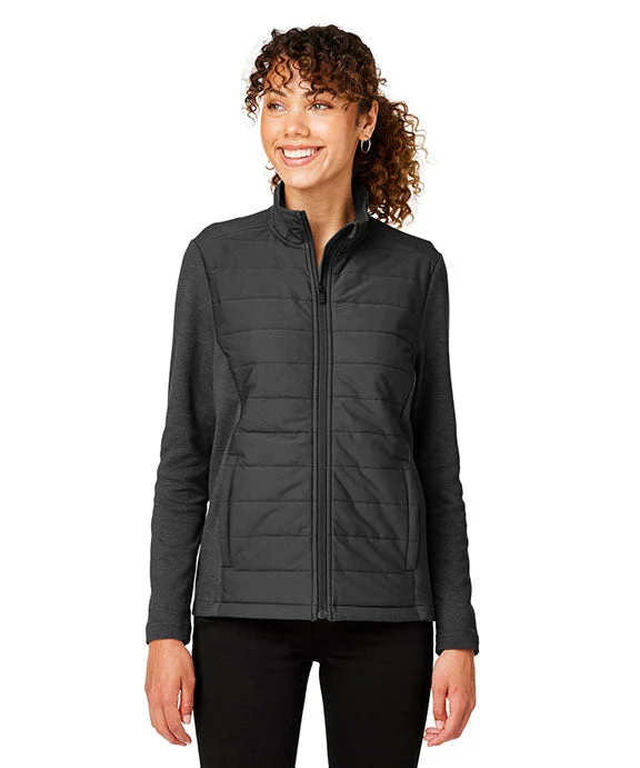 Women's cropped sweatshirt with a lace - trimmed hem for a romantic lookDG704W - Devon & Jones New Classics® Ladies Charleston Hybrid Jacket Women's cropped sweatshirt with a lace - trimmed hem for a romantic lookDG704W - Devon & Jones New Classics® Ladies Charleston Hybrid Jacket