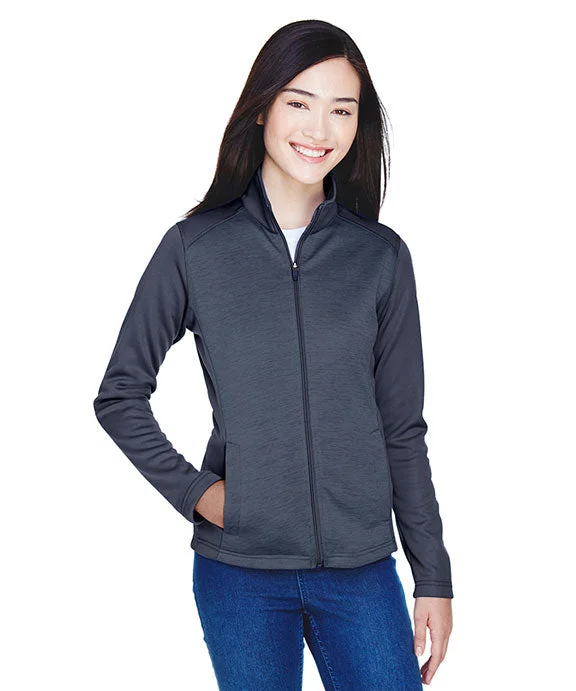 Women's cropped sweatshirt with a lace - trimmed hem for a romantic lookDG796W - Devon & Jones Ladies Newbury Colorblock Mélange Fleece Full-Zip Jacket | Navy/Navy Heather Women's cropped sweatshirt with a lace - trimmed hem for a romantic lookDG796W - Devon & Jones Ladies Newbury Colorblock Mélange Fleece Full-Zip Jacket | Navy/Navy Heather