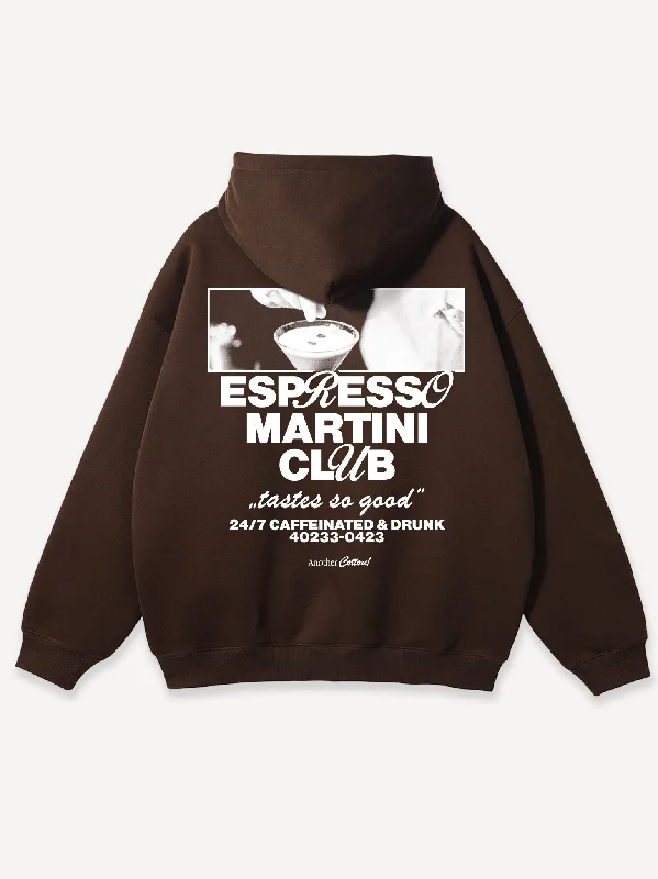 Women's zip - front sweatshirt with contrast stitching for a sporty aestheticEspresso Martini Oversized Zip Hoodie
