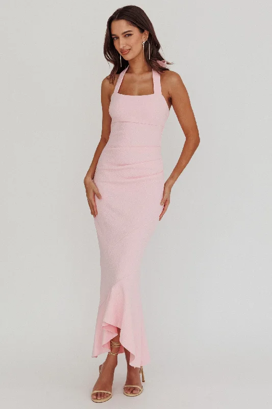 Maxi Women Dress with Floral Print for a Bohemian VibeFire Of Stars Halterneck Midi Dress Pink Maxi Women Dress with Floral Print for a Bohemian VibeFire Of Stars Halterneck Midi Dress Pink