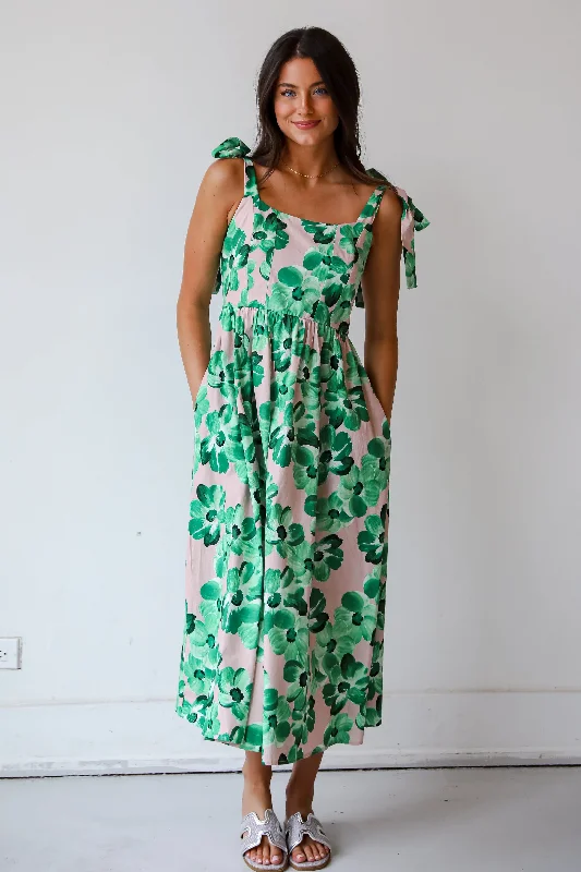 Backless Women Dress for a Sexy and Alluring Look at Evening EventsFINAL SALE - Flawlessly Breezy Blush Floral Midi Dress Backless Women Dress for a Sexy and Alluring Look at Evening EventsFINAL SALE - Flawlessly Breezy Blush Floral Midi Dress