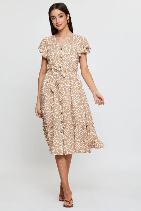 Mini Women Dress with a Short Hem for a Young and Trendy StyleGeo Print Midi Dress Short Sleeve Mini Women Dress with a Short Hem for a Young and Trendy StyleGeo Print Midi Dress Short Sleeve