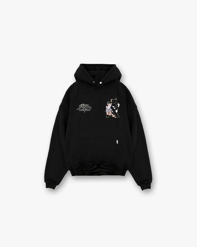 Women's quarter - zip sweatshirt made of organic cotton for eco - conscious fashionHermes Hoodie - Jet Black
