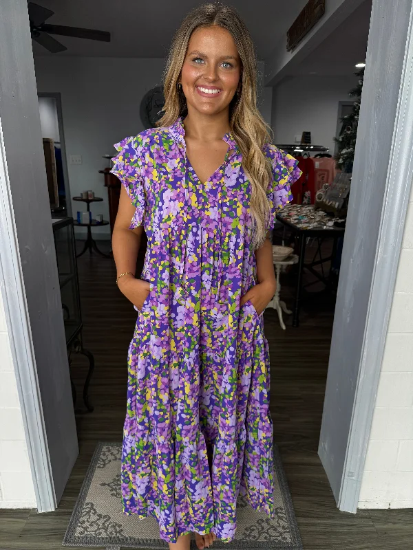 Shift Women Dress with a Simple and Classic Design for Everyday WearLavender printed midi dress Shift Women Dress with a Simple and Classic Design for Everyday WearLavender printed midi dress