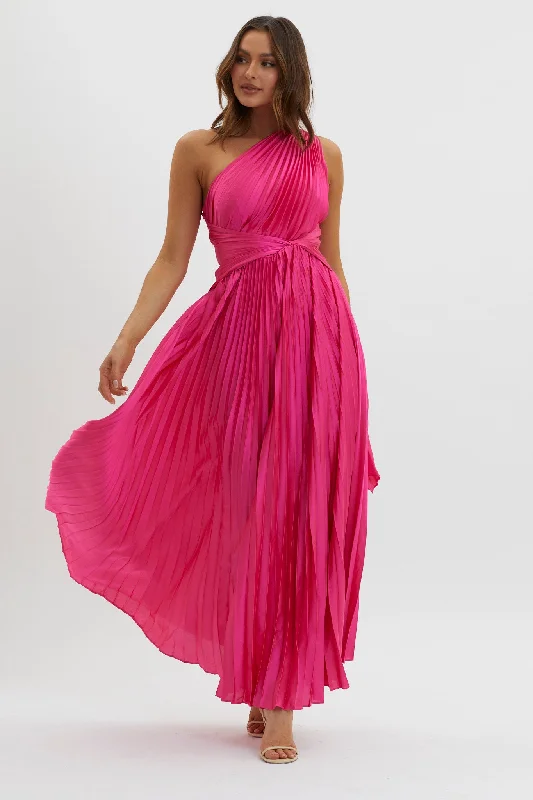 Sleeveless Women Dress in Bright Colors for Summer PartiesLaxmi Accordion Pleat Maxi Dress Fuchsia Sleeveless Women Dress in Bright Colors for Summer PartiesLaxmi Accordion Pleat Maxi Dress Fuchsia