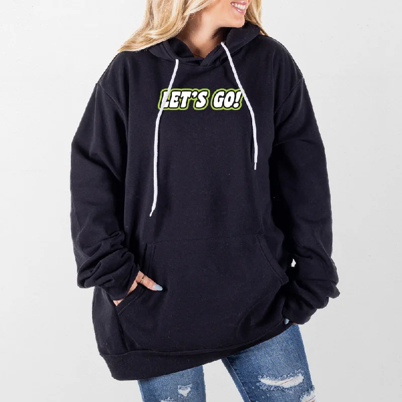Women's hoodie with a kangaroo pocket and a pom - pom drawstring for added charmLets Go Giant Hoodie Women's hoodie with a kangaroo pocket and a pom - pom drawstring for added charmLets Go Giant Hoodie