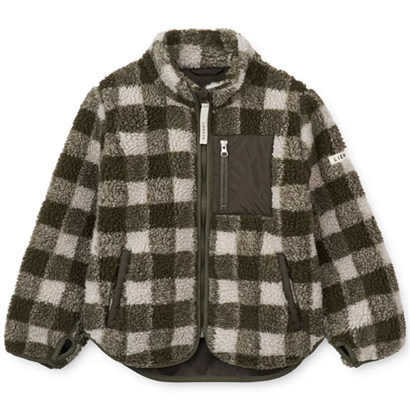 Women's bomber jackets with a holographic finish for a futuristic and eye - catching lookLiewood Nolan Pile Jacket Check Army Brown / Multi Mix Women's bomber jackets with a holographic finish for a futuristic and eye - catching lookLiewood Nolan Pile Jacket Check Army Brown / Multi Mix