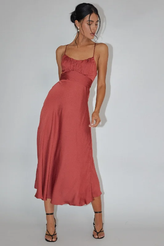 Off - the - Shoulder Women Dress for a Romantic and Feminine LookLinka Cami Strap Midi Dress Chocolate Off - the - Shoulder Women Dress for a Romantic and Feminine LookLinka Cami Strap Midi Dress Chocolate