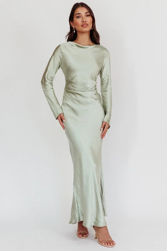Sheath Women Dress with a Tailored Fit for a Professional LookLoveland Cowl Back Midi Dress Sage Sheath Women Dress with a Tailored Fit for a Professional LookLoveland Cowl Back Midi Dress Sage