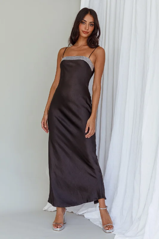 Sheath Women Dress with a Tailored Fit for a Professional LookMaking Headlines Diamante Neckline Maxi Dress Black Sheath Women Dress with a Tailored Fit for a Professional LookMaking Headlines Diamante Neckline Maxi Dress Black