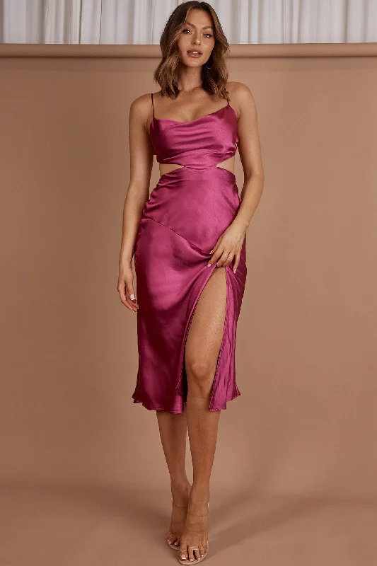 Sleeveless Women Dress in Bright Colors for Summer PartiesMidnight Muse Strappy Back Midi Dress Fuchsia Sleeveless Women Dress in Bright Colors for Summer PartiesMidnight Muse Strappy Back Midi Dress Fuchsia