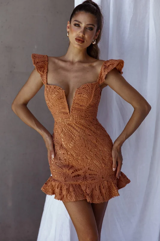 Printed Abstract Women Dress for a Modern and Artistic AppealMon Papillon Lace Mini Dress Apricot Printed Abstract Women Dress for a Modern and Artistic AppealMon Papillon Lace Mini Dress Apricot