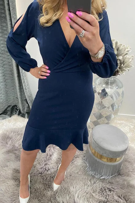 Lace - Embellished Women Dress for an Elegant and Sophisticated AppearanceNavy Cut Out Bodycon Dress Lace - Embellished Women Dress for an Elegant and Sophisticated AppearanceNavy Cut Out Bodycon Dress