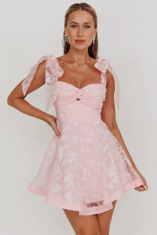 Empire Waist Women Dress to Accentuate the Bust and Conceal the WaistOliana Tied Shoulders Keyhole Mini Dress Blush Empire Waist Women Dress to Accentuate the Bust and Conceal the WaistOliana Tied Shoulders Keyhole Mini Dress Blush