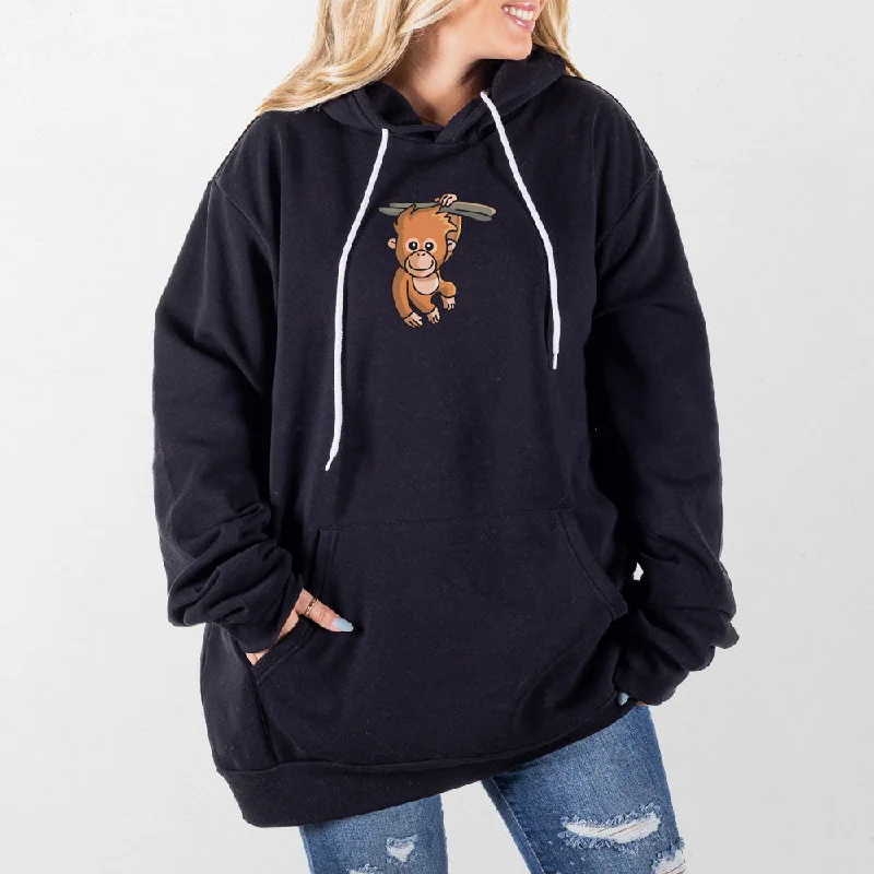 Women's cropped sweatshirt with a slogan graphic for a fun and expressive lookOrangutan Giant Hoodie Women's cropped sweatshirt with a slogan graphic for a fun and expressive lookOrangutan Giant Hoodie