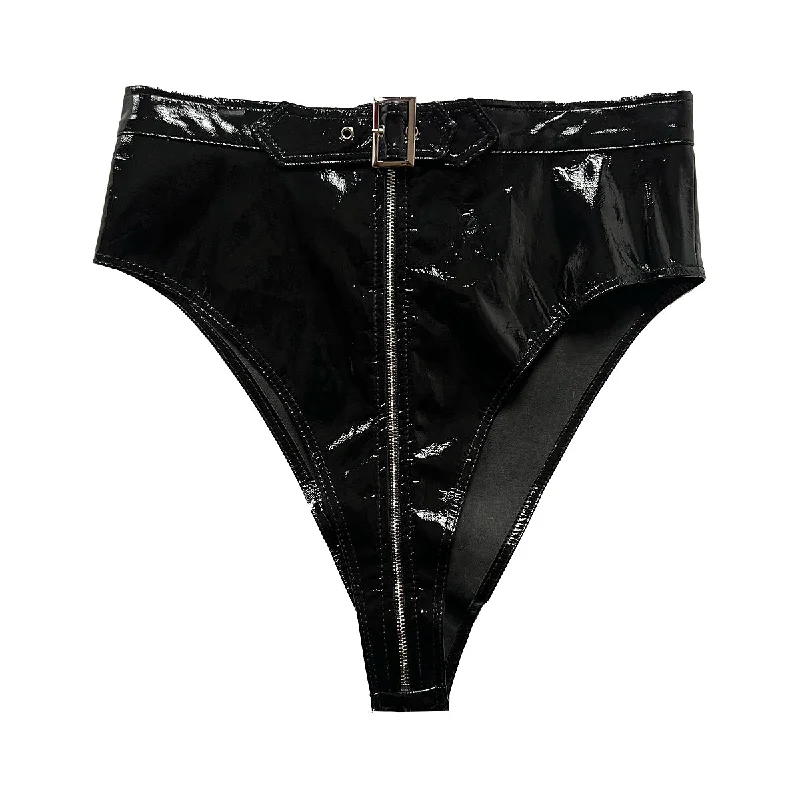 Women's cropped down jackets in bold colors for a sporty and fashionable winter outfitPatent Lambskin Zip Panty Women's cropped down jackets in bold colors for a sporty and fashionable winter outfitPatent Lambskin Zip Panty