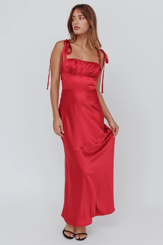 Lace - Embellished Women Dress for an Elegant and Sophisticated AppearancePennelope Tied Shoulder Maxi Dress Wine Lace - Embellished Women Dress for an Elegant and Sophisticated AppearancePennelope Tied Shoulder Maxi Dress Wine