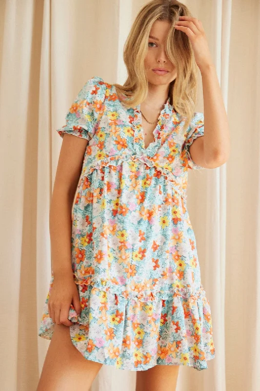 Strapless Women Dress with a Built - in Bra for Comfort and SupportPrint Mini Dress Short Sleeve V Neck Strapless Women Dress with a Built - in Bra for Comfort and SupportPrint Mini Dress Short Sleeve V Neck