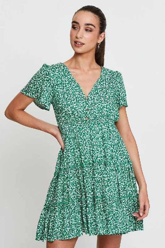 Wrap - Style Women Dress with Adjustable Fit for All Body TypesPrint Skater Dress Short Sleeve Mini Wrap - Style Women Dress with Adjustable Fit for All Body TypesPrint Skater Dress Short Sleeve Mini