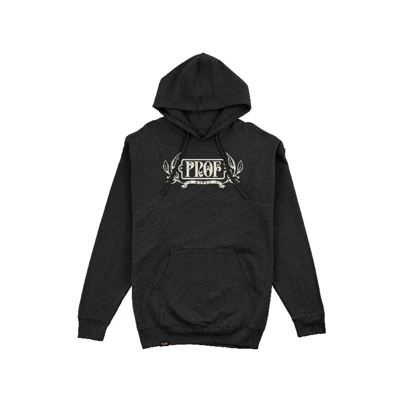Women's tie - dye hoodie in bright colors for a retro and eye - catching stylePROF "Laurels" Black Pullover Hoodie