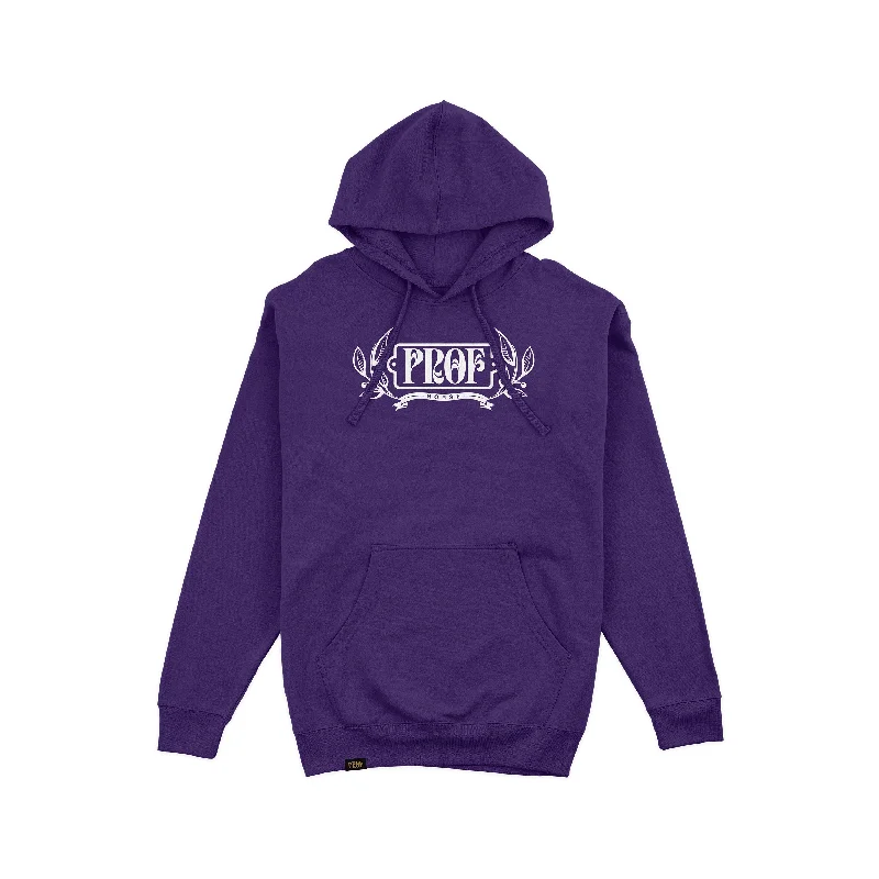 Women's color - block hoodie combining bold hues for a fashion - forward statementPROF "Laurels" Purple Pullover Hoodie