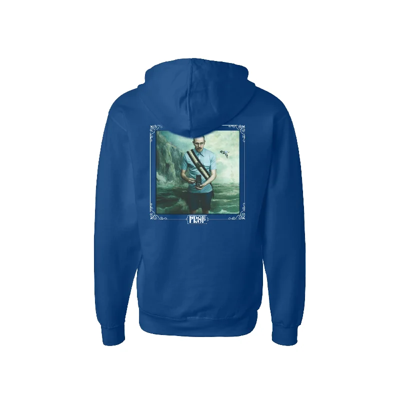 Women's tie - dye hoodie in bright colors for a retro and eye - catching stylePROF "Nautical" Blue Zip Hoodie