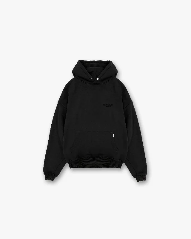 Women's quarter - zip sweatshirt made of organic cotton for eco - conscious fashionRepresent Owners Club Flocked Hoodie - Black